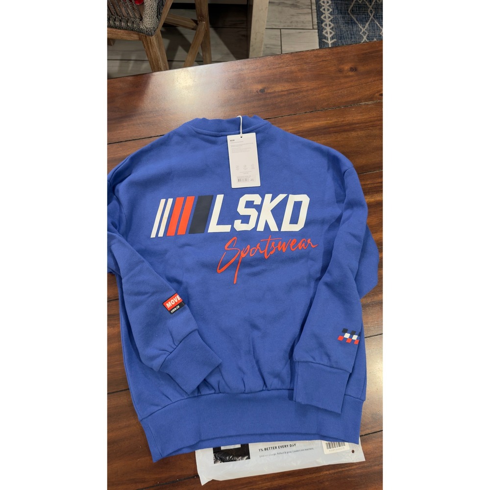 LSKD Redline Oversized‎ Sweater Power Cobalt Blue USWE00836 2XS NWT NEW